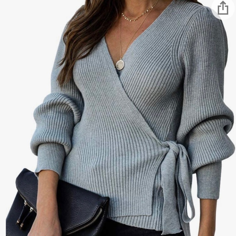 💕Beautiful Saodimallsu V Neck Batwing Wrap Long Sleeve Sweater💕